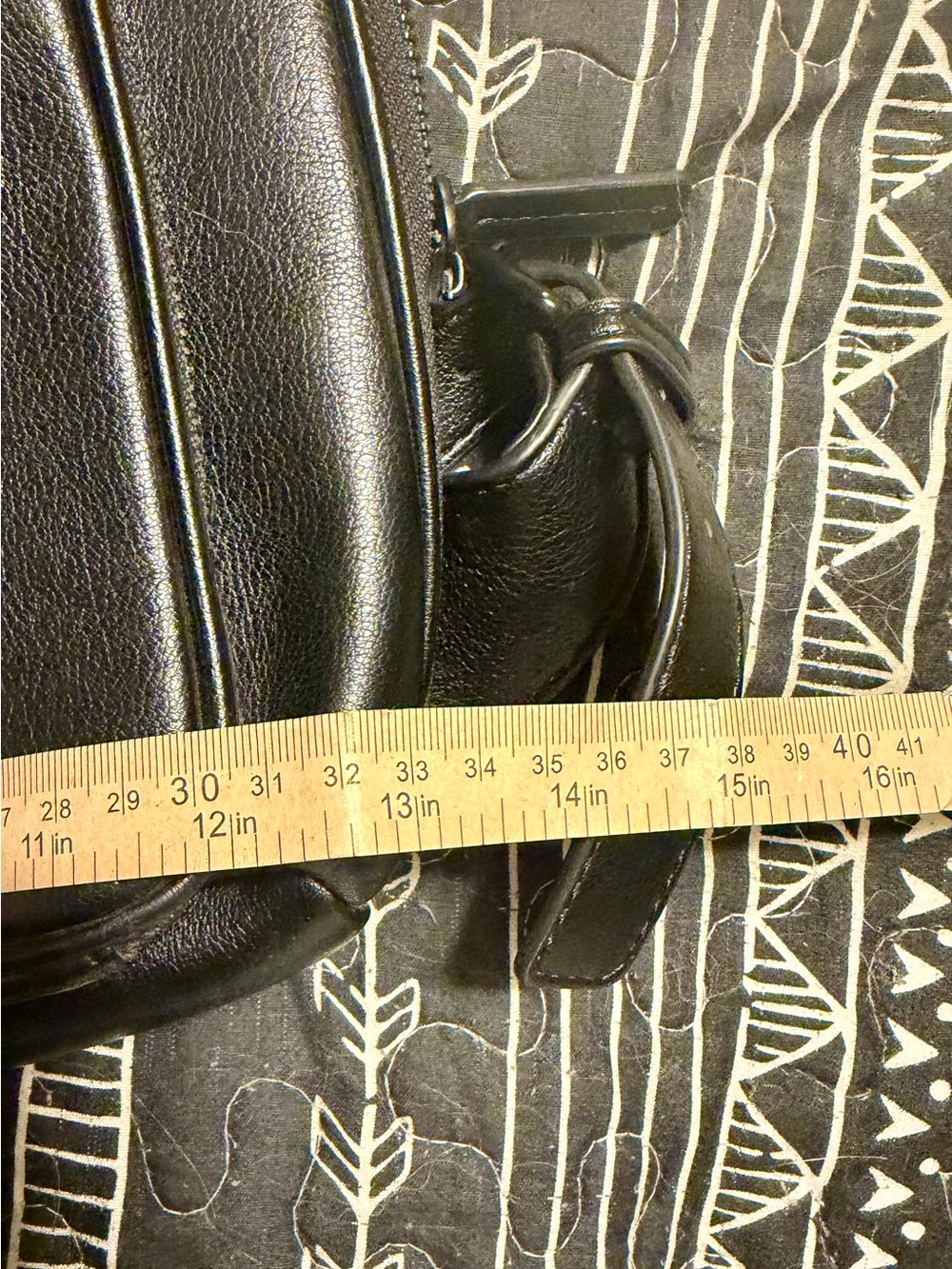 Minimalist Black Vegan Leather Backpack with Front Pocket - Picture 9 of 9
